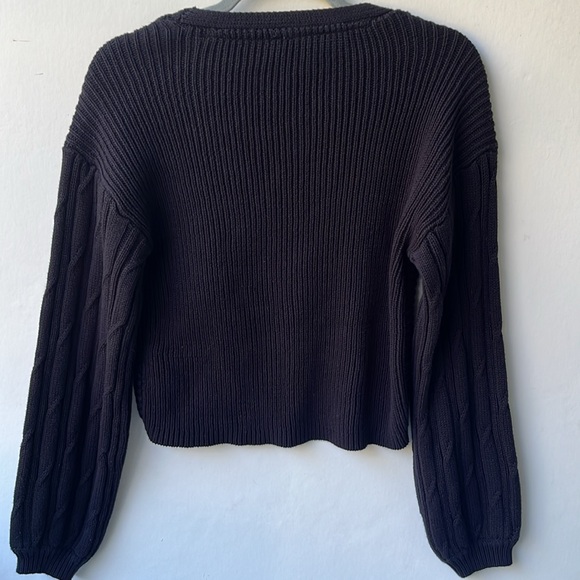 NWT! Free People When It Rains Black Sweater Size S V Neck - Picture 5 of 5